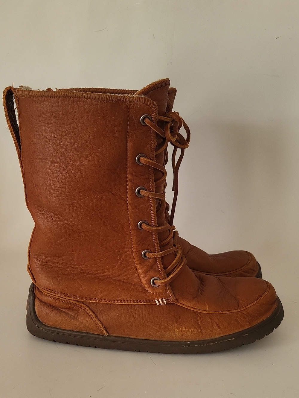 Manitobah Mukluks Waterproof Tundra Leather Boots Shearling Lined Size 8